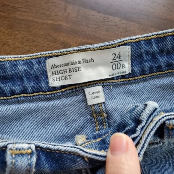 Abercrombie And Fitch high rise jean shorts Curve Love size 00 - Picture 2 of 3